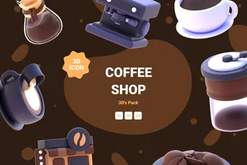 Coffee Shop 3D Icon Pack