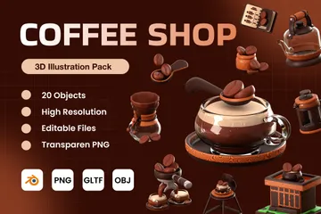 Coffee Shop 3D Icon Pack