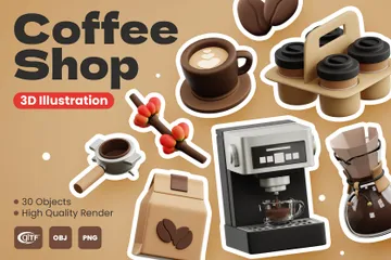 Coffee Shop 3D Icon Pack