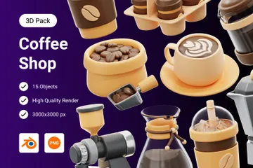 Coffee Shop 3D Icon Pack