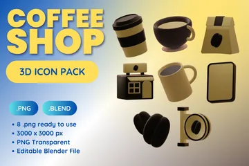 Coffee Shop 3D Icon Pack