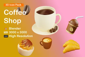 Coffee Shop 3D Icon Pack