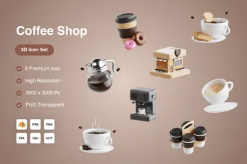 Coffee Shop 3D Icon Pack