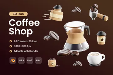 Coffee Shop 3D Icon Pack