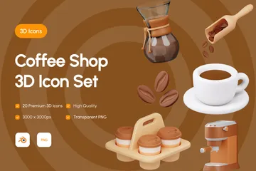 Coffee Shop 3D Icon Pack