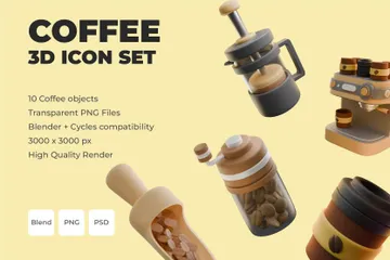 Coffee Shop 3D Icon Pack