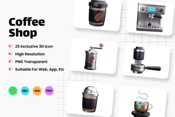 Coffee Shop 3D Icon Pack