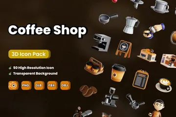 Coffee Shop 3D Icon Pack