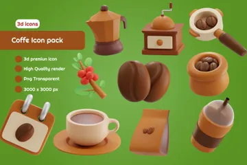 Coffee Shop 3D Icon Pack