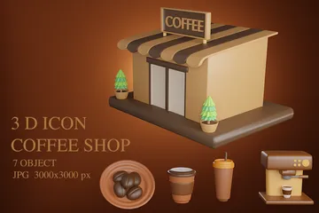 Coffee Shop 3D Icon Pack