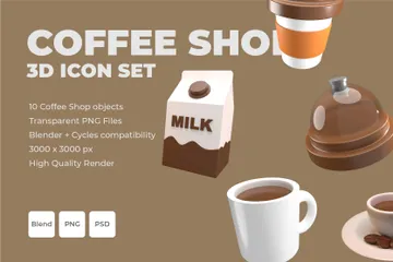 Coffee Shop 3D Icon Pack