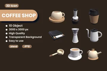 Coffee Shop 3D Icon Pack