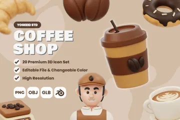 Coffee Shop 3D Icon Pack