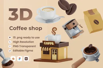 Coffee Shop 3D Icon Pack