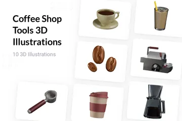 Coffee Shop Tools 3D Illustration Pack