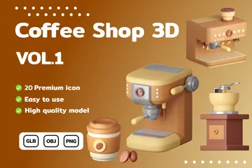 Coffee Shop Vol.1 3D Icon Pack