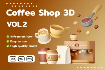 Coffee Shop Vol.2 3D Icon Pack