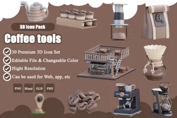 Coffee Tools 3D Illustration Pack
