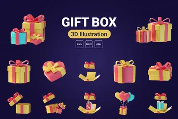 Boite cadeau Pack 3D Icon