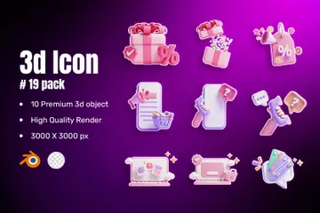 Boite cadeau Pack 3D Icon