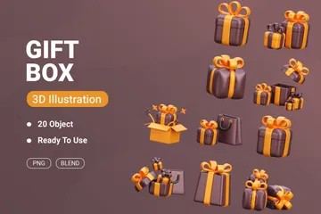 Boite cadeau Pack 3D Icon