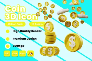 Coin 3D Icon Pack