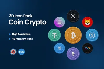 Coin Crypto 3D Icon Pack