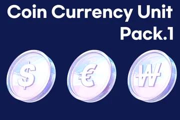 Coin Currency 3D Icon Pack
