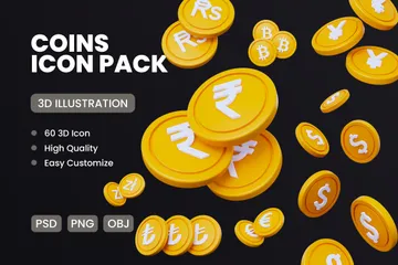 Coins 3D Icon Pack