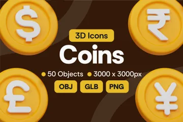 Coins 3D Icon Pack