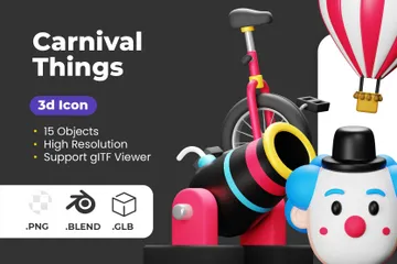 Coisas de Carnaval Pacote de Icon 3D