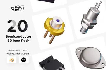 Colección de semiconductores Paquete de Icon 3D