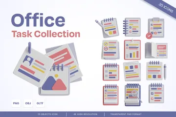 Colección de tareas de Office Paquete de Icon 3D