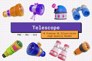 Colección de telescopios Paquete de Icon 3D