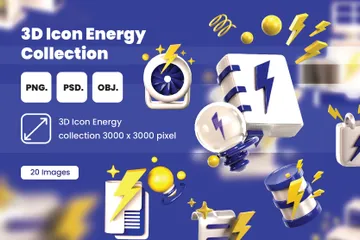 Coleta de Energia Pacote de Icon 3D