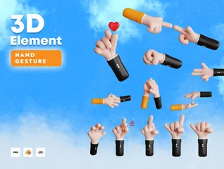Collection de gestes de la main Pack 3D Icon