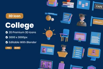 College 3D Icon Pack
