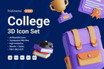 College 3D Icon Pack