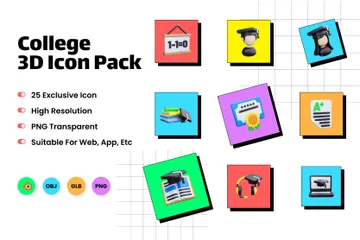 College 3D Icon Pack