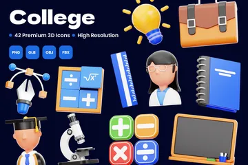 College 3D Icon Pack