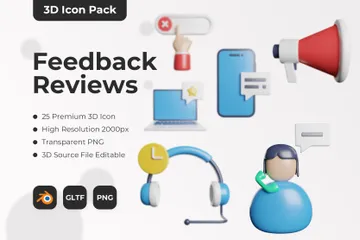 Revisiones de comentarios Paquete de Icon 3D