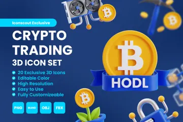 Comercio de criptomonedas Paquete de Icon 3D