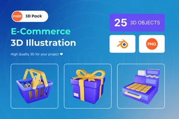 Comercio electrónico y compras Paquete de Illustration 3D