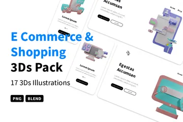 Comercio electrónico y compras Paquete de Illustration 3D