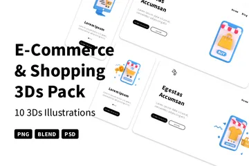 Comercio electrónico y compras Paquete de Illustration 3D