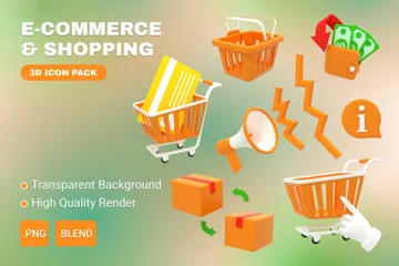 Comercio electrónico y compras Paquete de Icon 3D