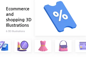 Comercio electrónico y compras Paquete de Illustration 3D