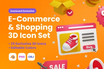 Comercio electrónico y compras Paquete de Illustration 3D