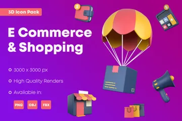 Comercio electrónico y compras Paquete de Icon 3D