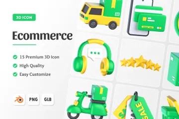 comercio electrónico Ilustración 3D Pack